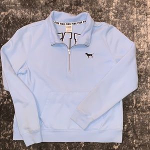 VSPINK quarter zip sweatshirt.